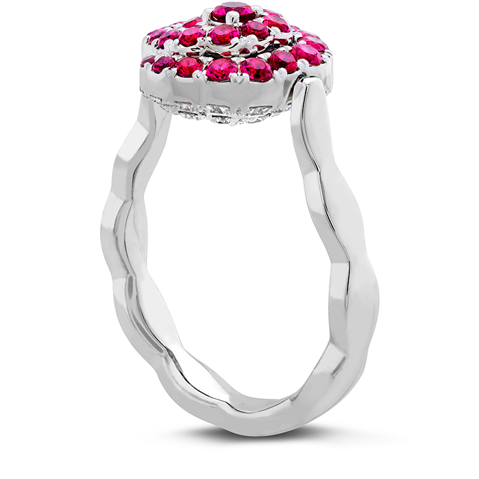 Lorelei Diamond and Ruby Floral Flip Ring