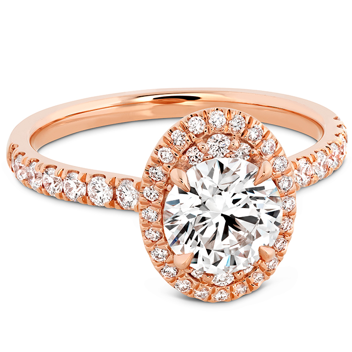 Juliette Oval Halo Diamond Engagement Ring
